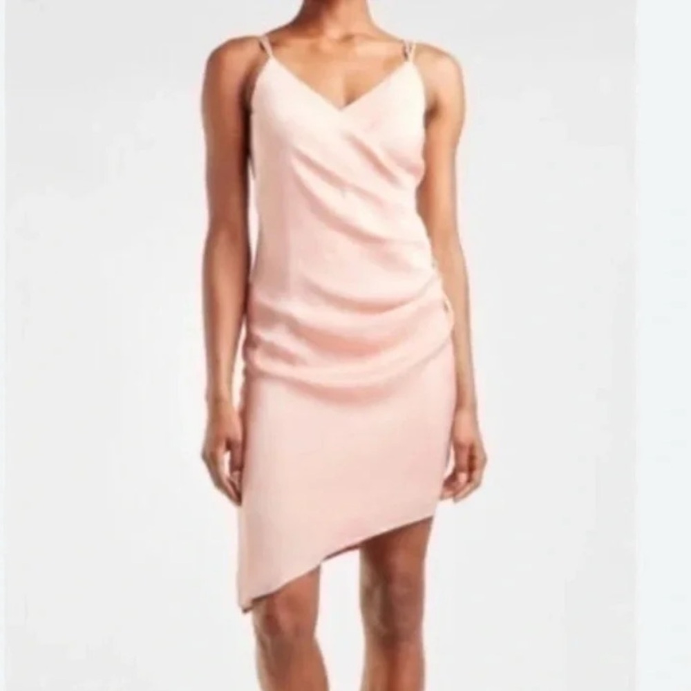 Express Blush Champagne Asymmetrical Chic Cocktail Party Club Dress Size XS